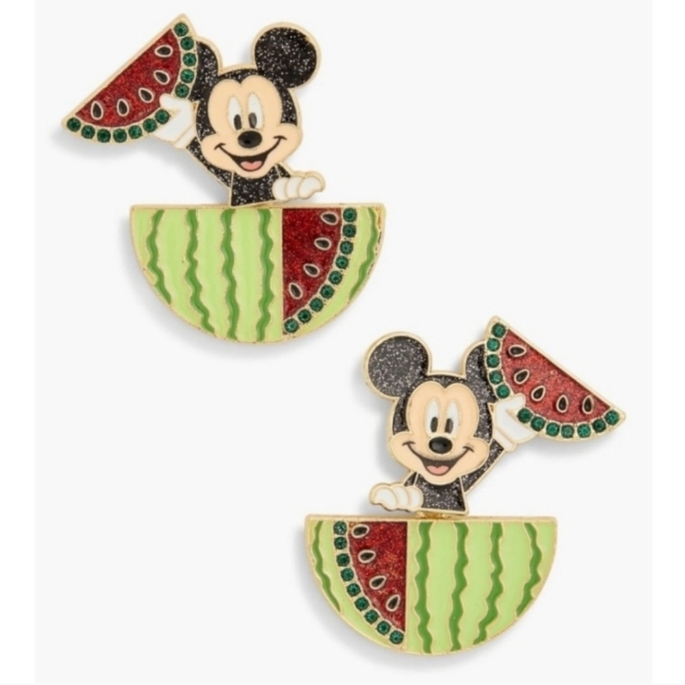 Disney BaubleBar Mickey Mouse Summer Watermelon Disneyland Earrings NIB